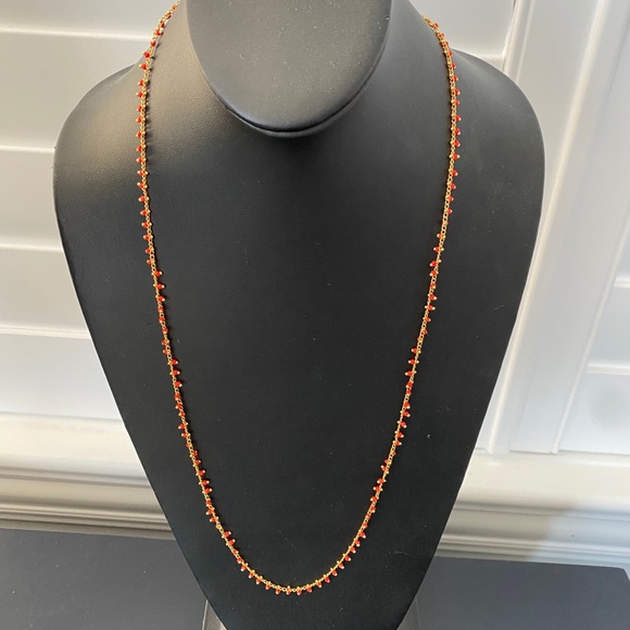 Madewell NWOT Beadlink Necklace in Bright Garnet